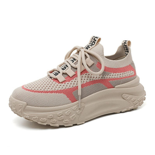 Damen sportliche Strick-Sneaker mit atmungsaktivem Obermaterial und rutschfester Sohle EB
