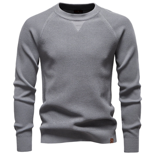 Herren nan mitteldicker Struktur-Strickpullover mit Raglanärmeln und Rippenbündchen EB