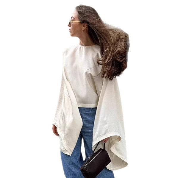 Damen Oversized Sweatshirt mit weitem Schnitt und eleganten Ärmeln EB