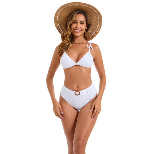 Damen Triangel-Bikini mit eleganter Schnürung und trendigem Ringverschluss EB