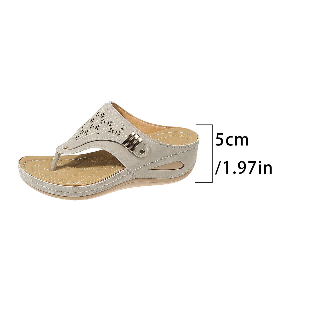 Damen Zehentrenner-Sandalen mit luftiger Schnürung und modischem Dekor EB