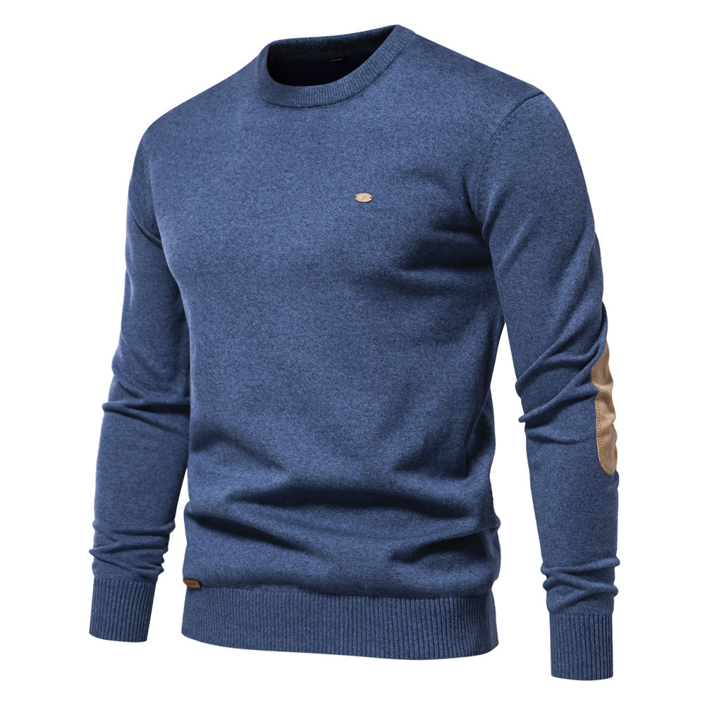 Herren Rundhals Pullover aus weichem Strickstoff EB