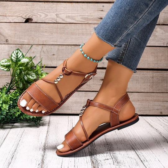 Damen modische Sandalen mit kunstvollem Riemen-Design EB