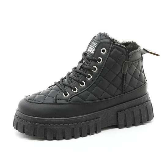 Damen modische Winterstiefel mit rutschfester Sohle und kuscheligem Innenfutter EB