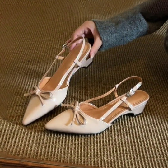 Damen elegante Slingback-Pumps mit dekorativem Schleifenakzent EB