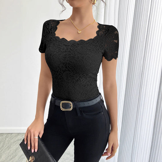 Damen Spitzenbody mit eleganten Abschluss EB