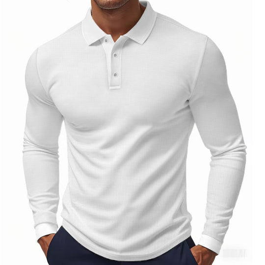 Herren Poloshirt mit strukturiertem Design und modernen Knopfdetails EB