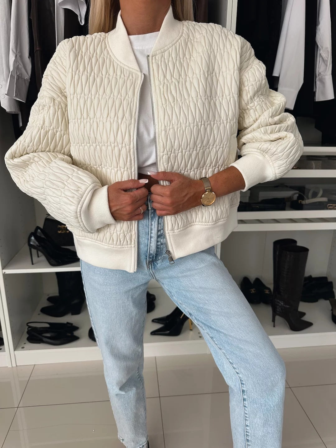 Damen Steppjacke mit komfortabler Passform und elastischen Bündchen EB