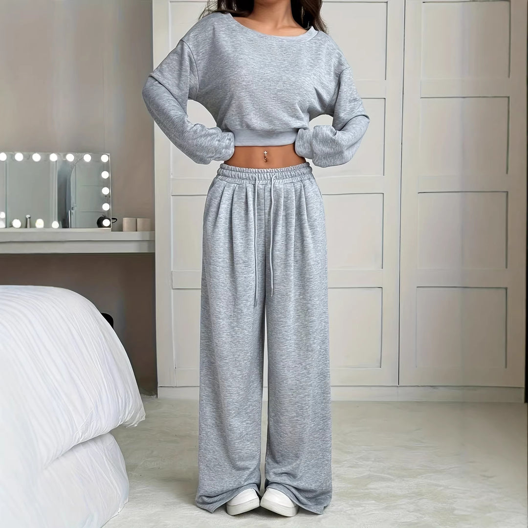 Damen Komfortables Lounge-Set mit weitem Schnitt und elastischem Bund EB
