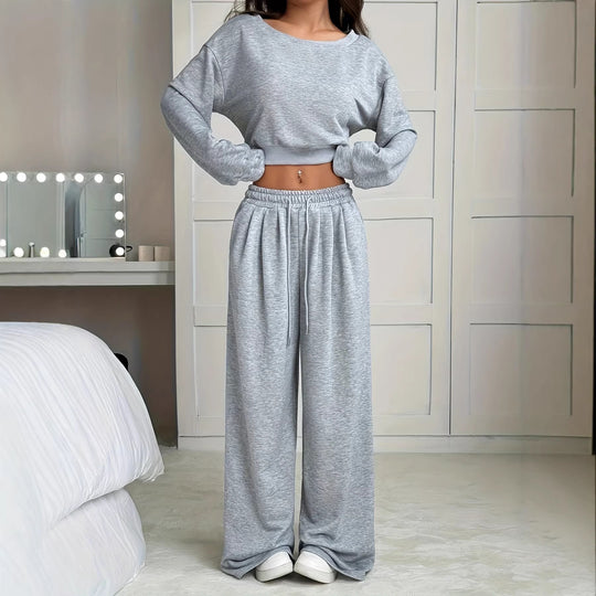 Damen Komfortables Lounge-Set mit weitem Schnitt und elastischem Bund EB