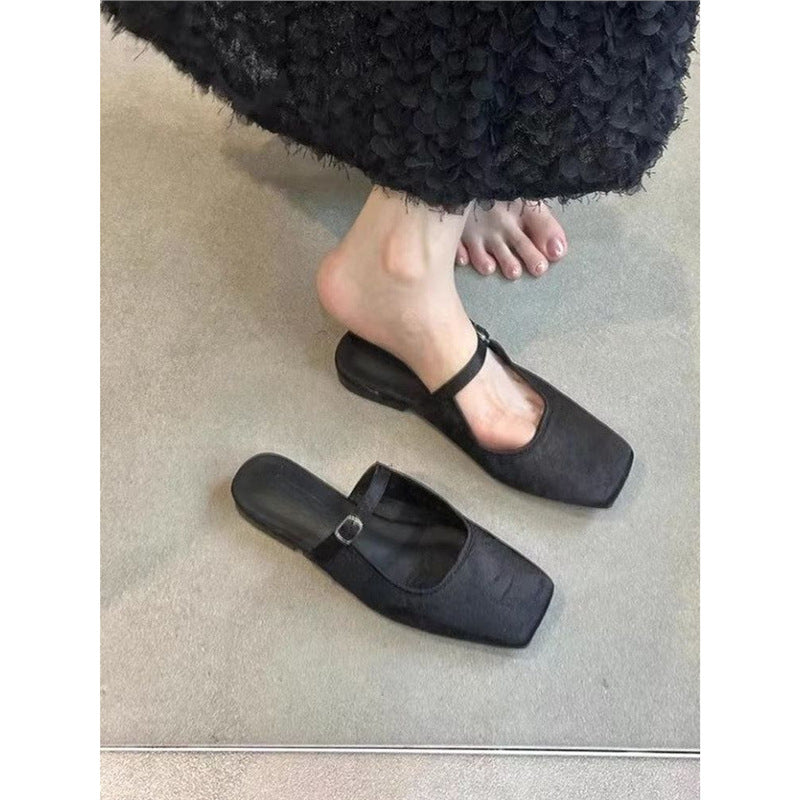 Damen elegante Mules mit Floral-Design EB