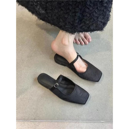 Damen elegante Mules mit Floral-Design EB