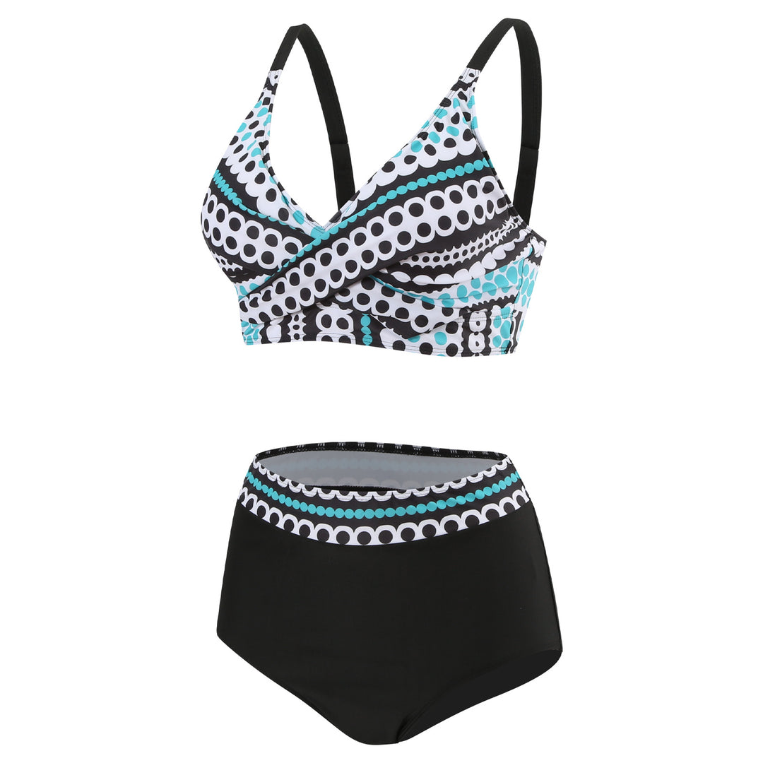 Damen Hochgeschnittener Bikini mit modischem Bauchschutz EB
