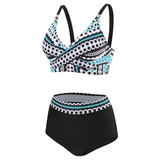 Damen Hochgeschnittener Bikini mit modischem Bauchschutz EB
