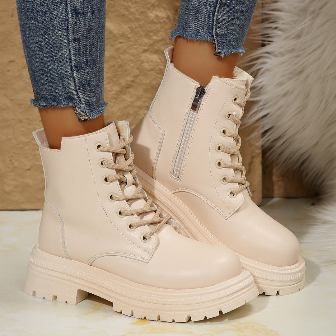 Damen Schnürboots mit robustem Profil und modischem Reißverschluss EB