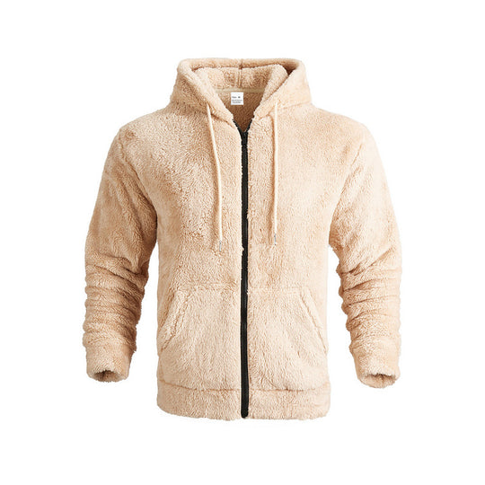 Herren kuschelige Fleecejacke mit Kapuze EB