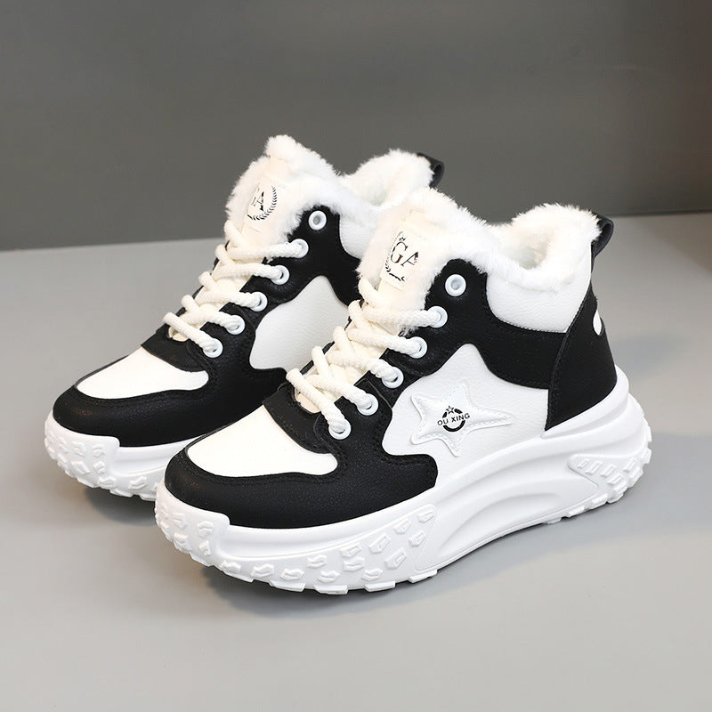 Damen High-Top Sneakers mit kuscheligem Warmfutter und rutschfester Sohle EB