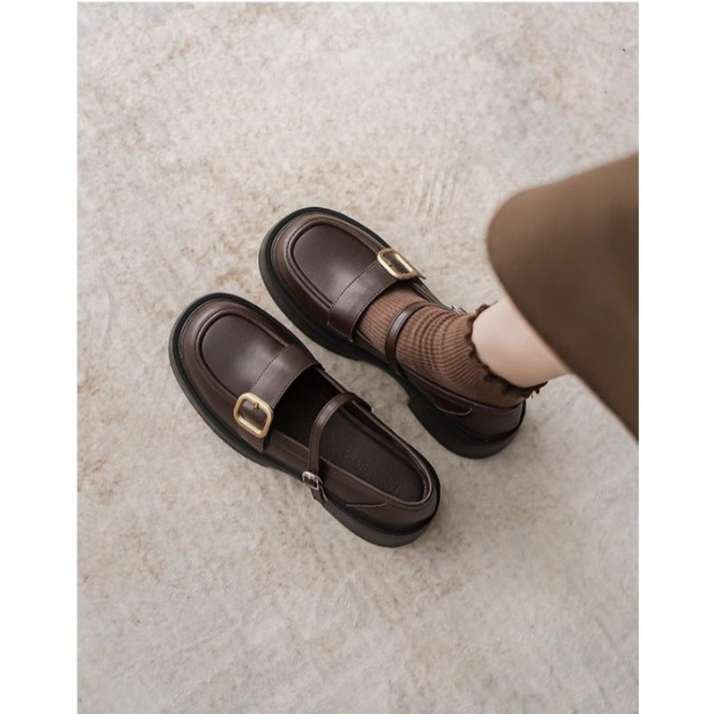 Damen elegante Mary Jane Schuhe mit modischem Schnallenakzent EB