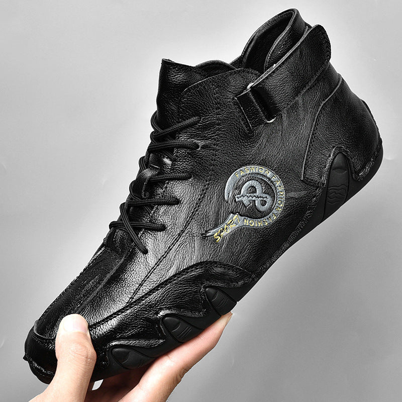 Herren Hochwertige Leder-Sneaker mit rutschfester Sohle und gepolstertem Knöchel EB