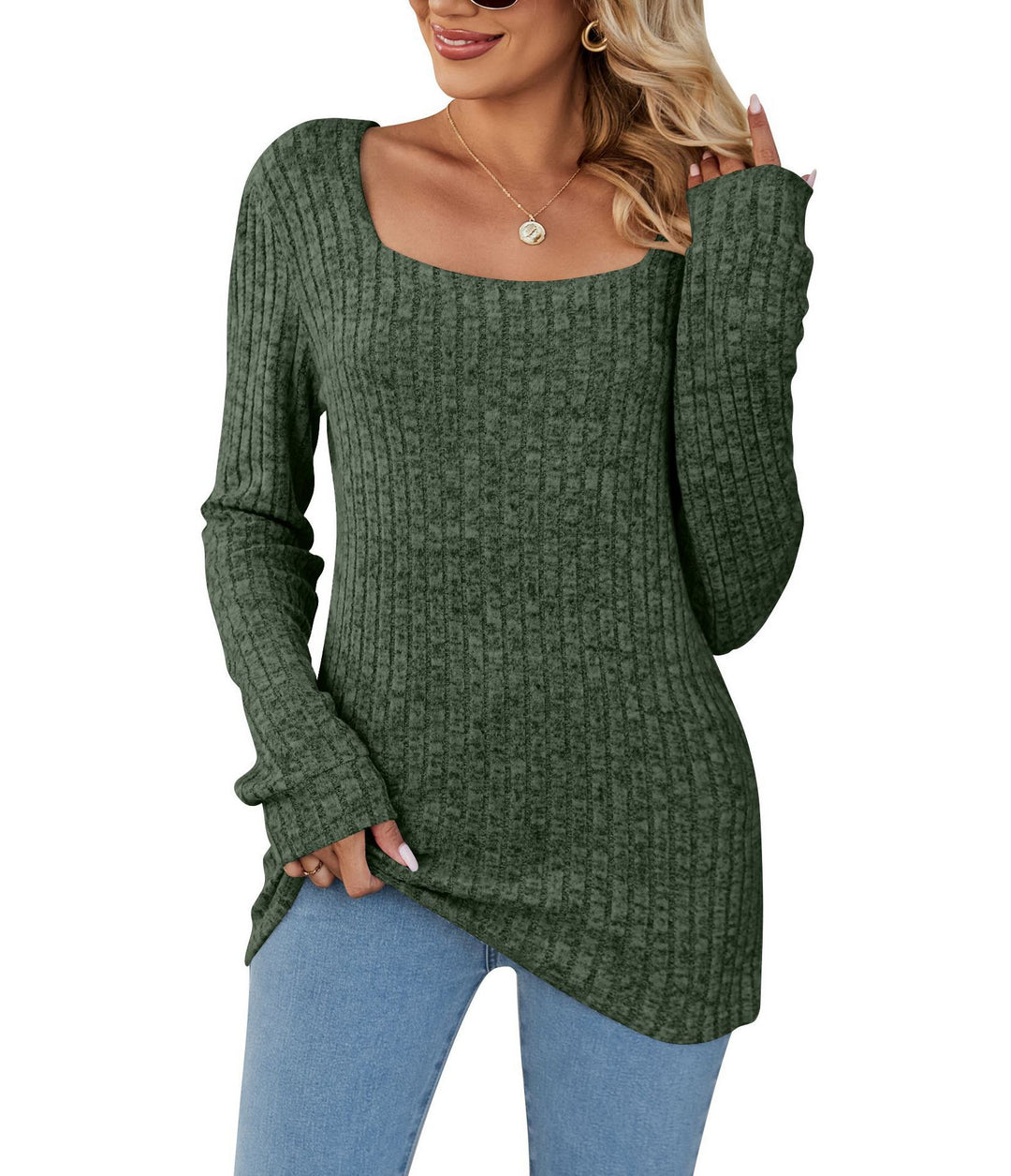 Damen lässiger Strickpullover mit weitem Schnitt und modernem Rippenmuster EB
