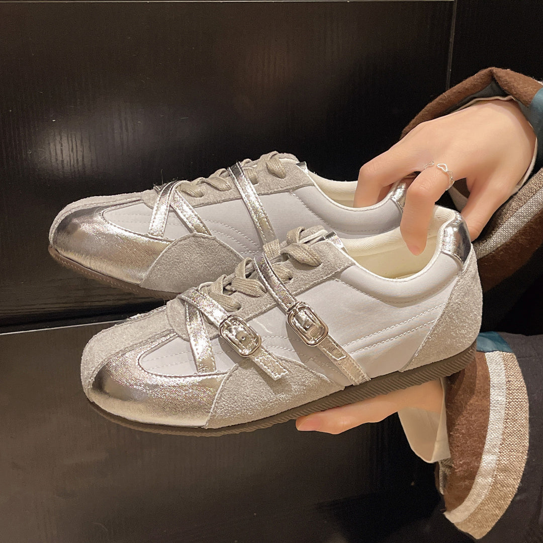 Damen Sneaker mit doppeltem Riemen und atmungsaktiver Oberflächenstruktur EB