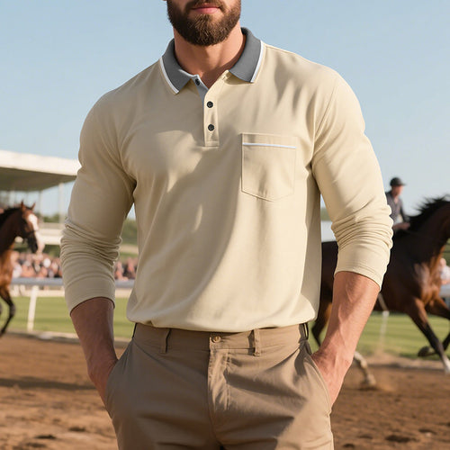 Herren Poloshirt mit trendigem Design und bequemen langen Ärmeln EB