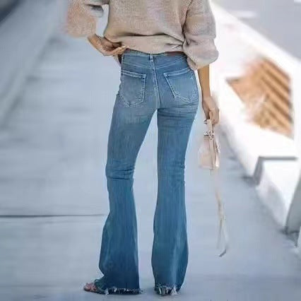 Damen Flared Jeans mit hohem Bund und schmeichelhaftem Schnitt EB
