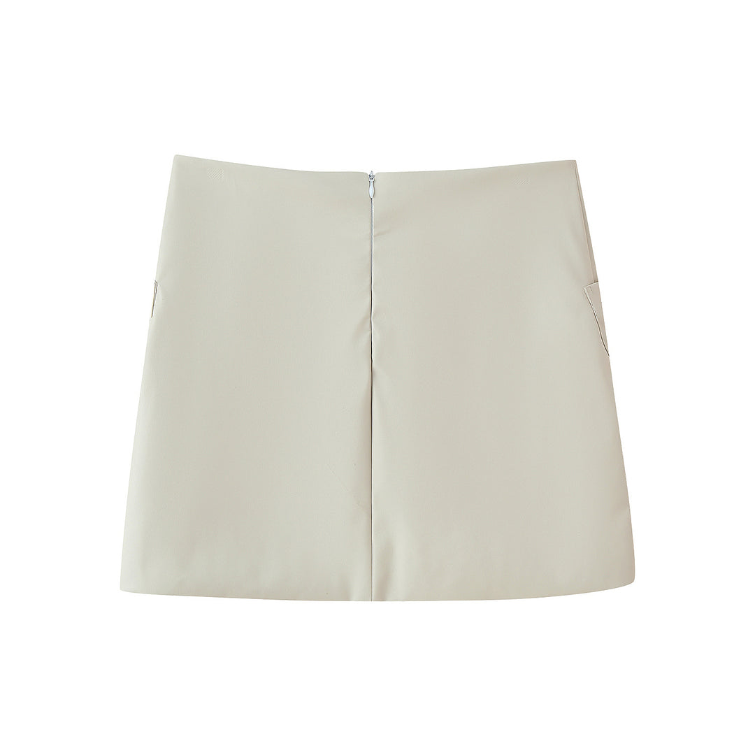 Damen Minirock mit dekorativen Schnürdetails und praktischen Taschen EB
