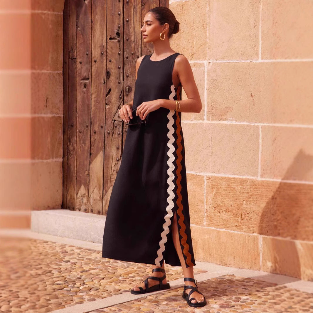 Damen Maxikleid mit elegantem Schnitt und Zierdetails EB