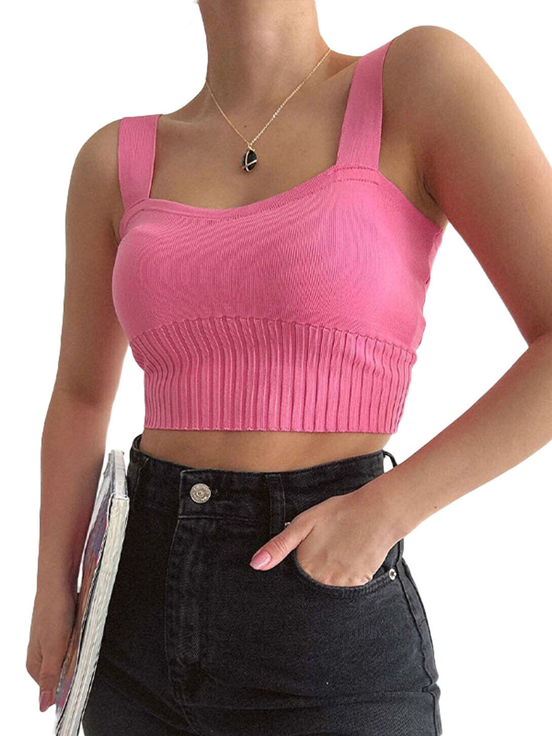 Damen Oversized Strickoberteil aus hochwertiger Baumwolle mit Tasche EB