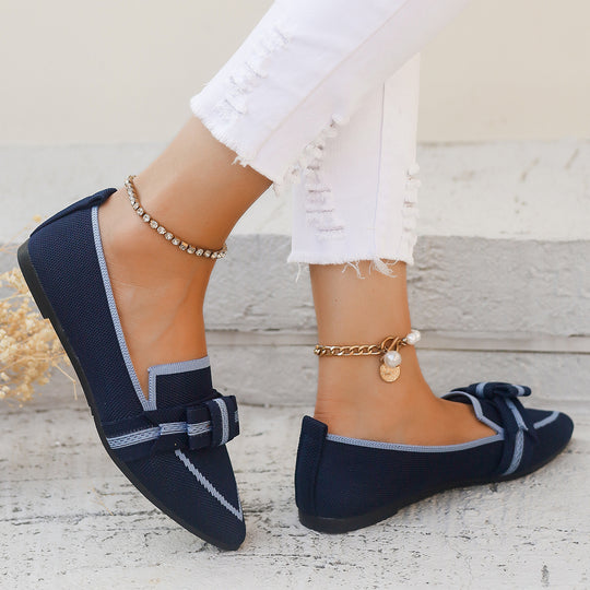 Damen Ballerinas mit eleganter Schleifenapplikation und atmungsaktivem Obermaterial EB