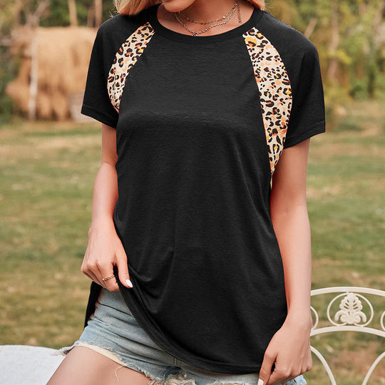 Damen Freizeit T-Shirt mit Leopardenmuster EB