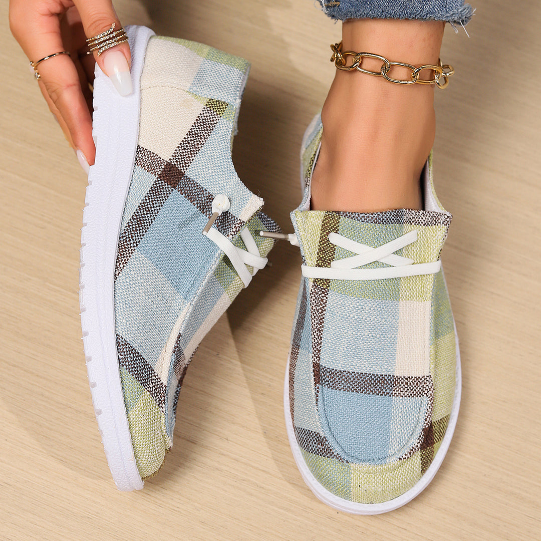 Damen Casual Sneakers im modischen Karomuster EB
