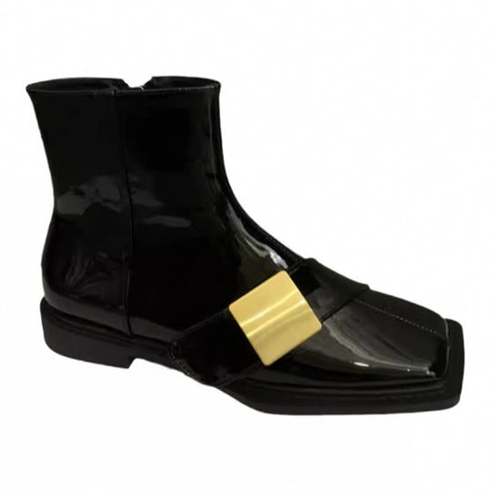 Damen elegante Stiefeletten mit modischer Schnallenverzierung EB