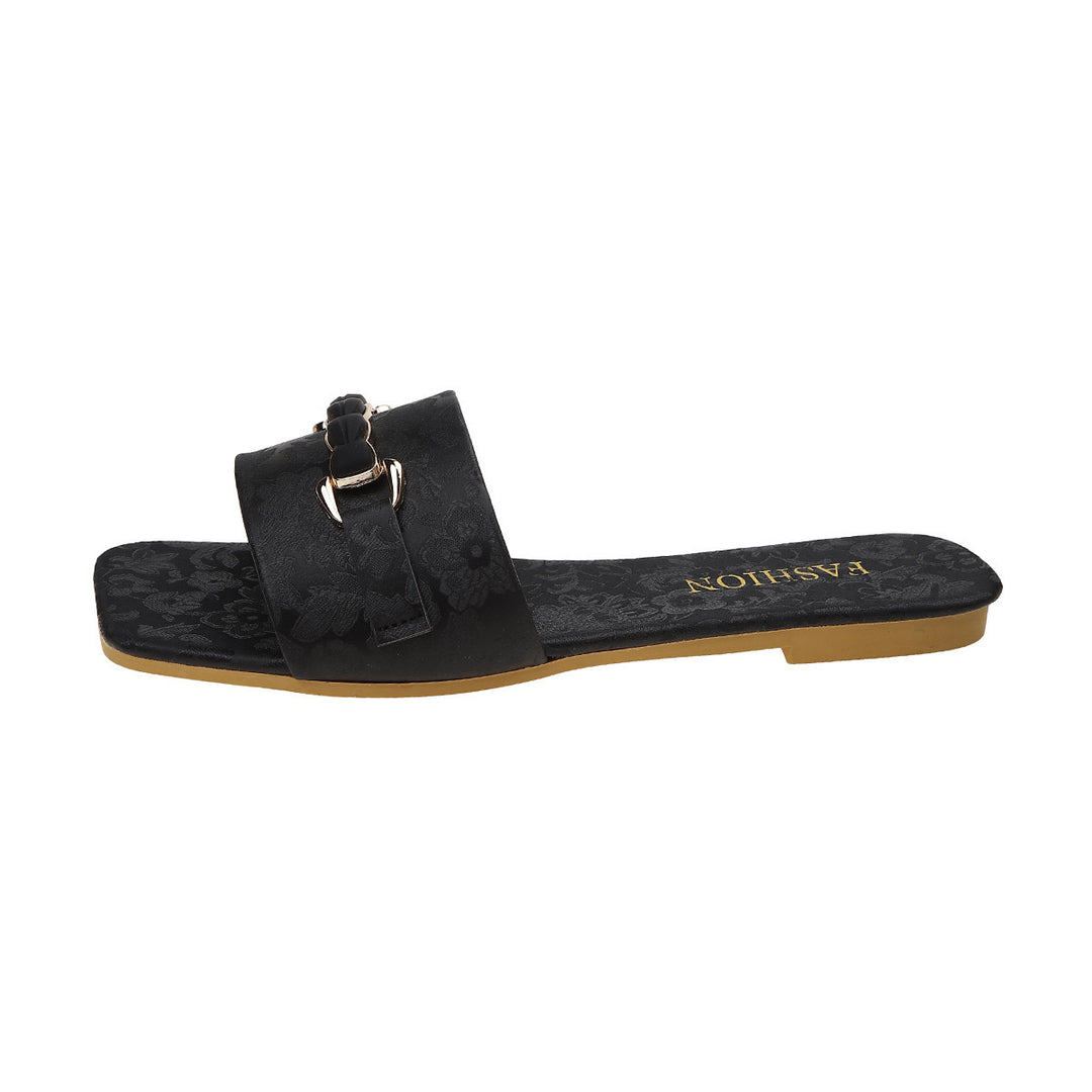 Damen elegante Slipper mit dekorativer Schnalle EB