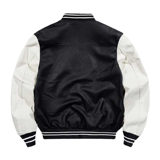 Herren College‑Varsity‑Bomberjacke mit kontrastreichen Ärmeln, Letterpatch und Rippbündchen EB