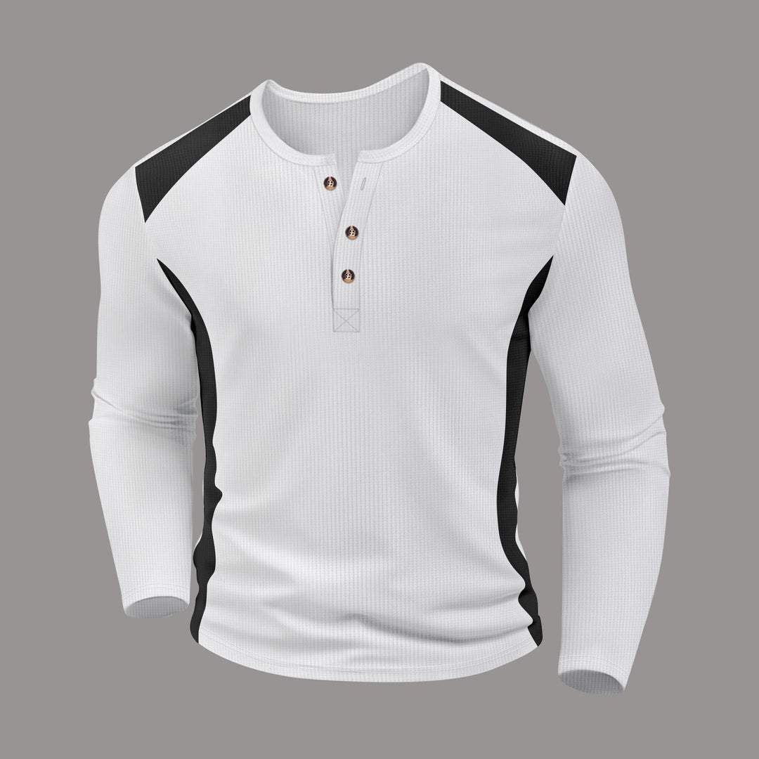 Herren Langarmhemd mit charismatischem Henley-Ausschnitt von EB