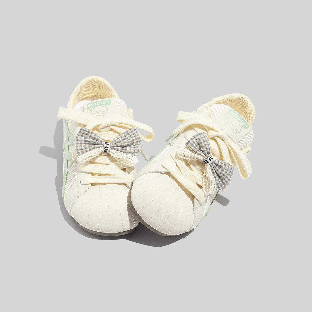 Damen Sportliche Sneakers mit verspieltem Schleifenakzent und atmungsaktivem Mesh-EB