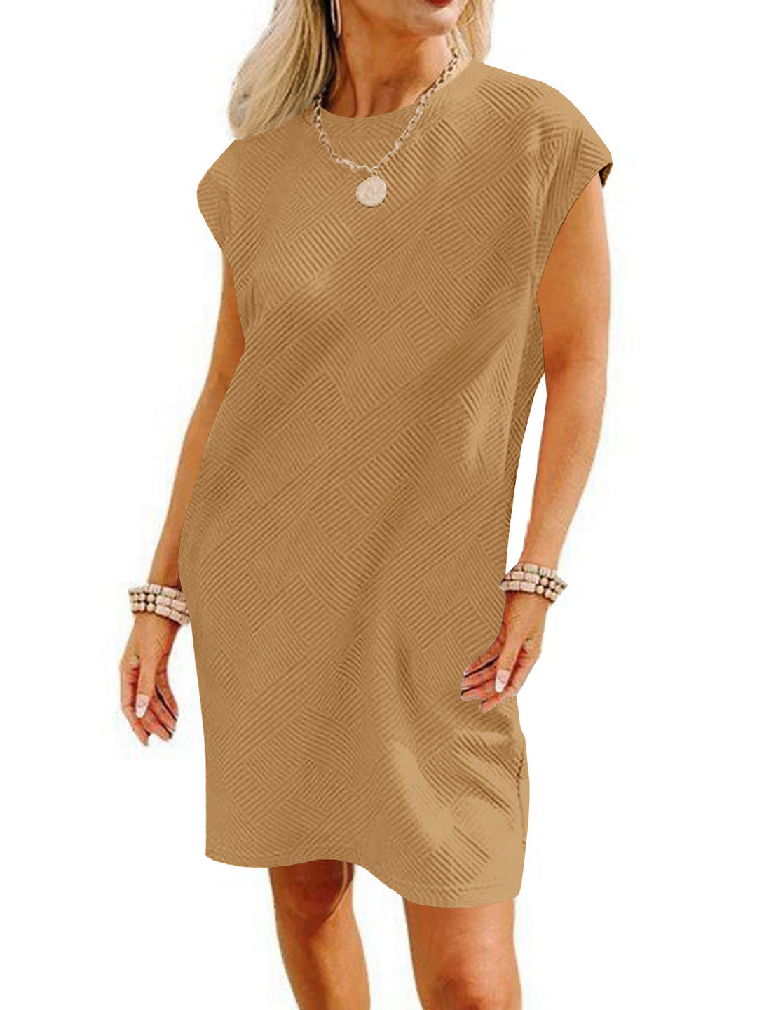 Damen Lockeres Sommerkleid mit strukturiertem Design und schickem Schnitt EB