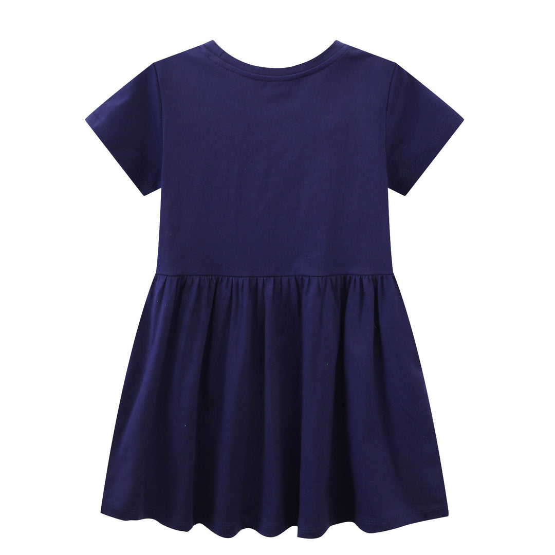 Mädchen Baumwollkleid mit zauberhaften Einhorn- und Blumendesigns EB