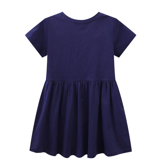 Mädchen Baumwollkleid mit zauberhaften Einhorn- und Blumendesigns EB
