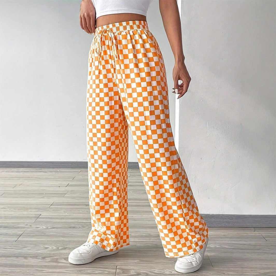Damen Leichte Karohose im modischen Schnitt mit elastischem Bund EB