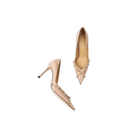 Damen elegante Stiletto-Pumps mit dekorativem Nieten-Detail EB