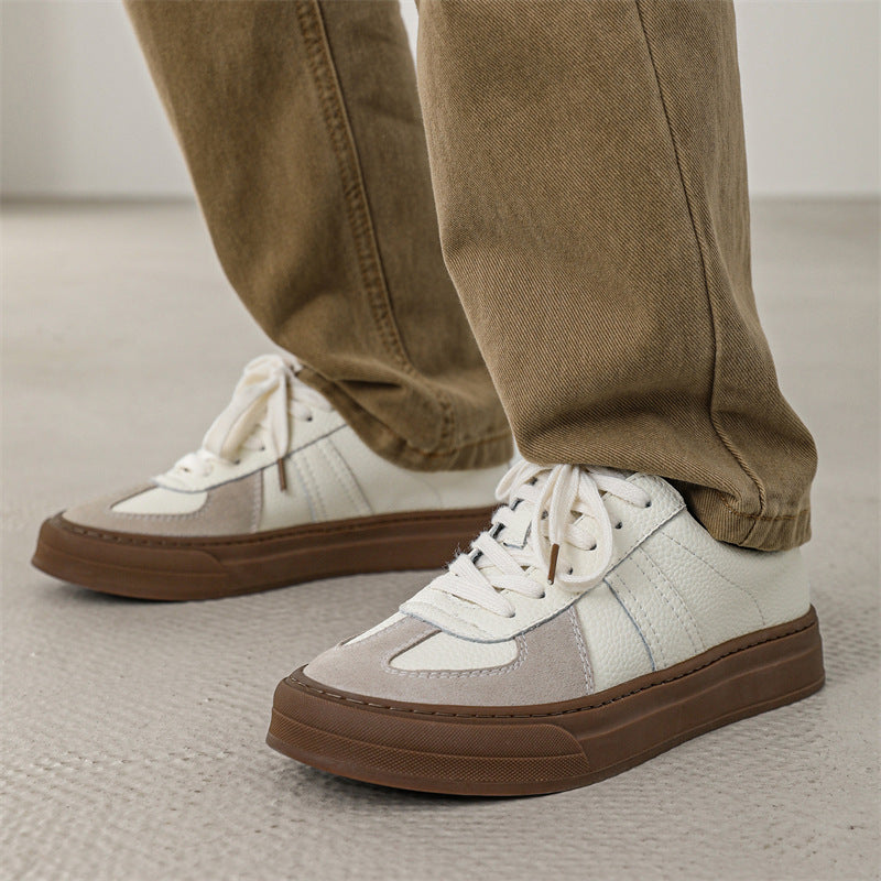 Damen Trendige Freizeit Sneakers mit hochwertiger Leder- und Wildleder-Kombination EB