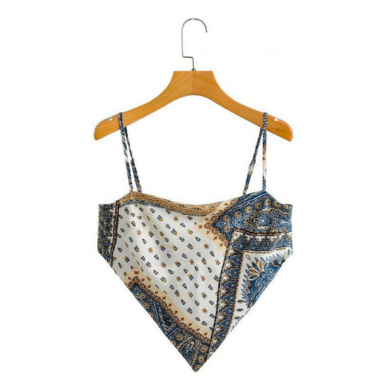 Femme Artistic Bandana Stil Crop Top EB