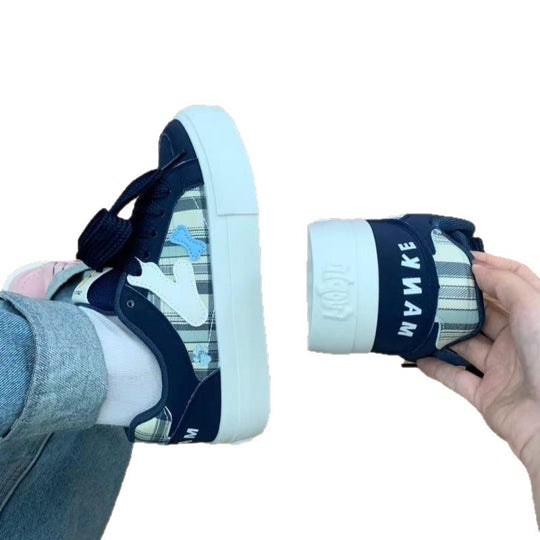 Damen Trendige Sneaker mit Musterdruck und hoher Sohle EB