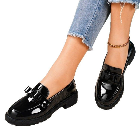 Damen Modische Loafers mit dekorativem Schleifchen EB