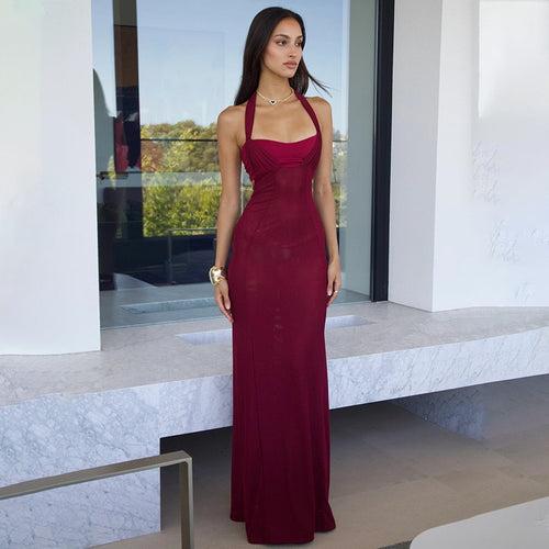 Damen Elegantes langes Kleid mit feinen Cut-Out-Details EB