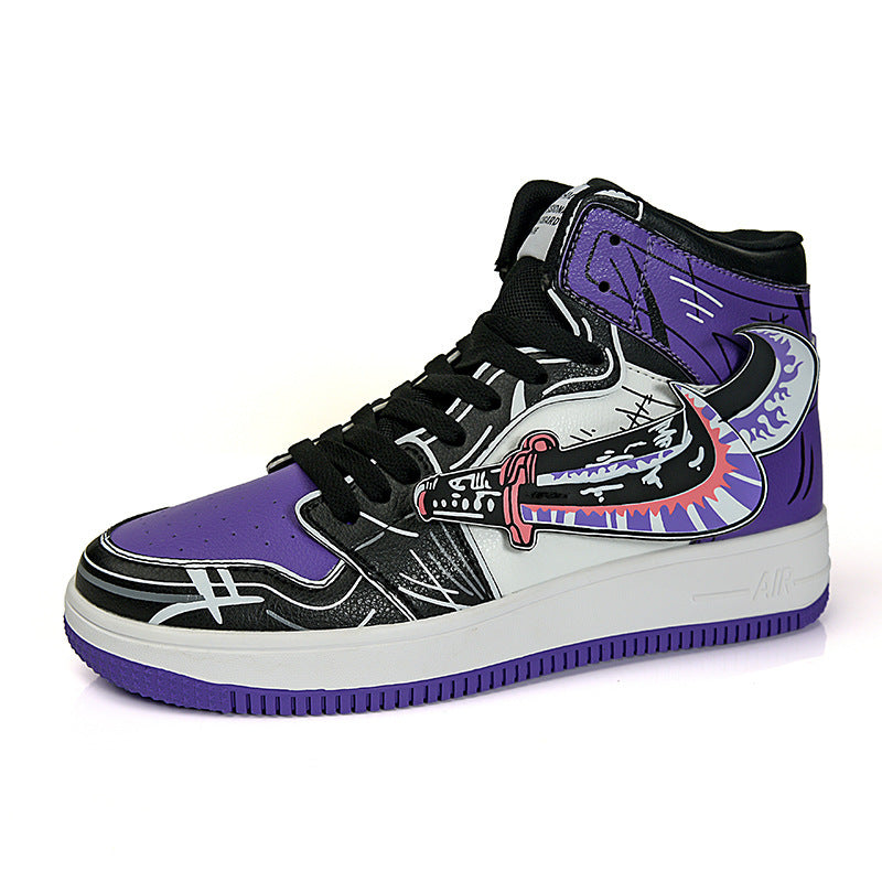 Damen Sportliche High-Top Sneakers mit auffälligem grafischem Design EB