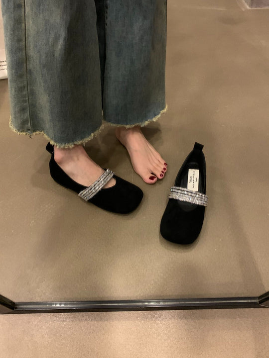 Damen elegante Ballerinas mit modischem Applikationsdetail EB